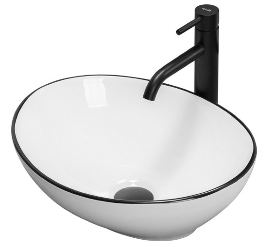 умивальник Rea Sofia 34,5x41 black edge (REA-U3217)