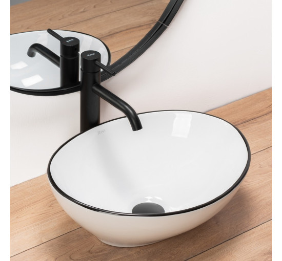 умивальник Rea Sofia 34,5x41 black edge (REA-U3217)