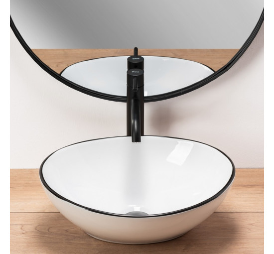 умивальник Rea Sofia 34,5x41 black edge (REA-U3217)