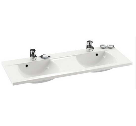 Двойной умывальник Ravak Classic 1300 white с отверстием (XJD01113000)