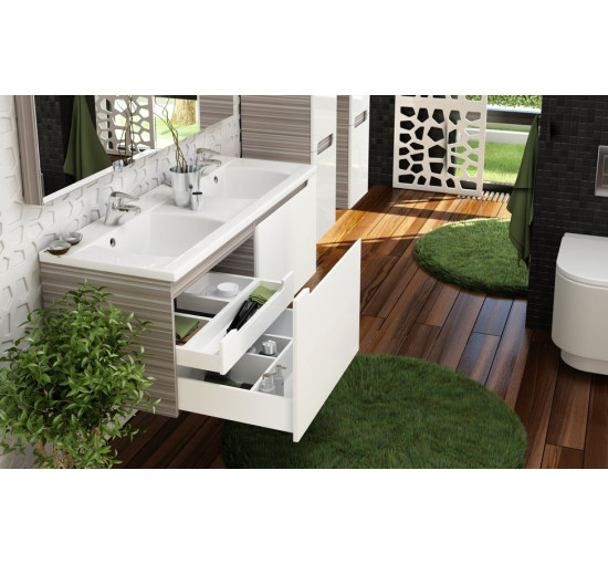 Двойной умывальник Ravak Classic 1300 white с отверстием (XJD01113000)