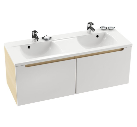 Двойной умывальник Ravak Classic 1300 white с отверстием (XJD01113000)