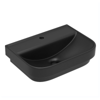 Умивальник VOLLE SOLO з отвором на змішувач 55x40x17 чорний матовий (13-55-113Black)