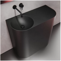 Умывальник из бетона напольный графит 900L