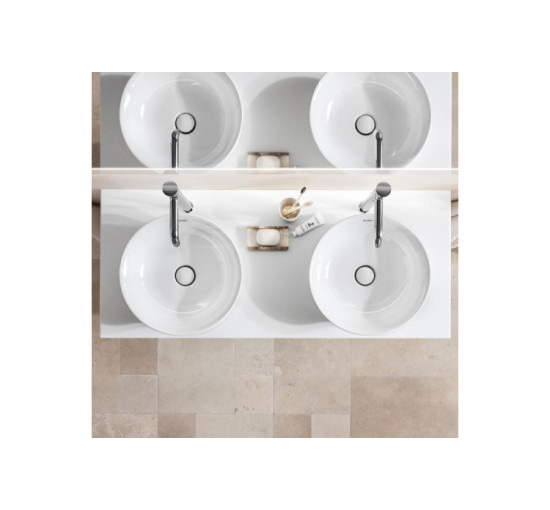 Умывальник на столешницу Duravit WHITE TULIP Ø 43 см с керамической накладкой (2362430079)