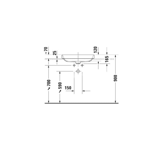 Умывальник на столешницу Duravit HAPPY D.2 60х40 см (23596061001) белый/антрацитовый матовый, WonderGliss