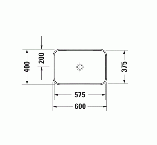 Умывальник на столешницу Duravit HAPPY D.2 60х40 см (23596061001) белый/антрацитовый матовый, WonderGliss