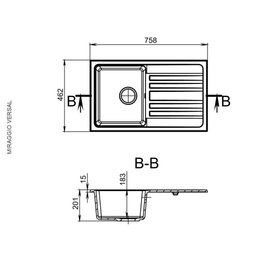 Кухонна мийка Miraggio VERSAL терра
