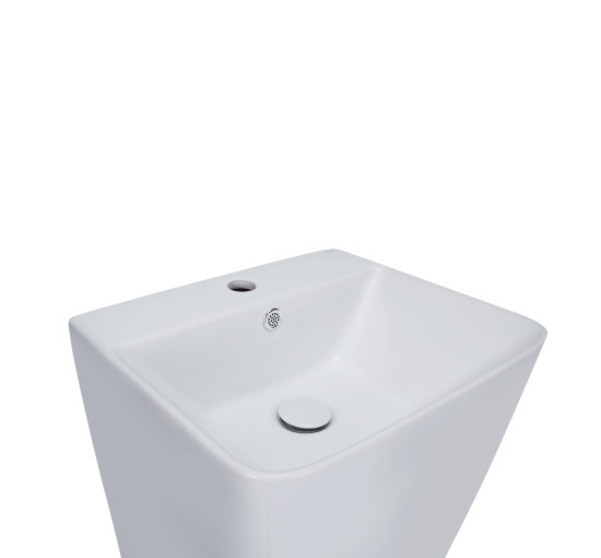 Раковина для підлоги моноблок Qtap Tern 440х380х830mm White з донним клапаном QT1711G302W