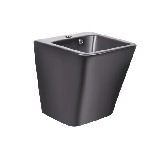 Раковина підвісна моноблок Qtap Tern 370х410х400 Matt black з донним клапаном QT1711G808MB