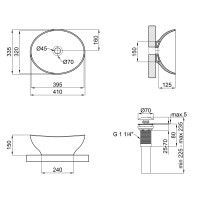 Раковина-чаша Qtap Dove 410x335x145 White с донным клапаном QT06113078W