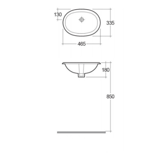 Раковина RAK Ceramics LILY под столешницу овальная 46см OC71AWHA