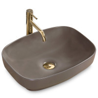 Раковина керамічна на стільницю Rea Gizel 50 Grey MAT