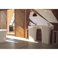 Раковина підлогова литий камінь Besco Assos 50 40x50x85 без переливу