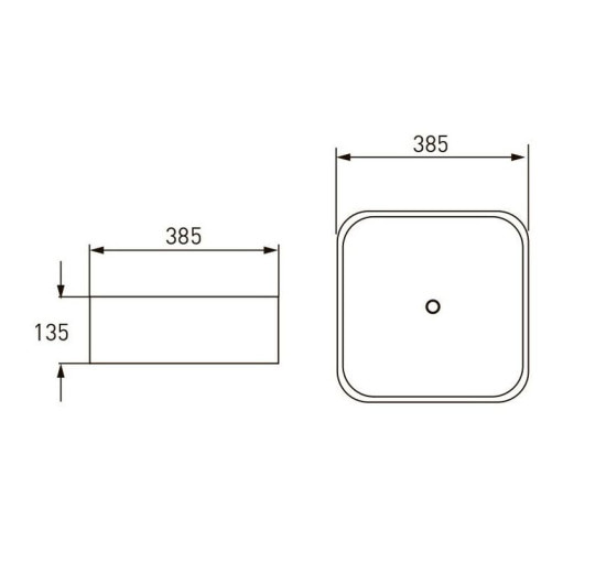 Умывальник на столешницу VOLLE 385x385x135 (13-01-035)