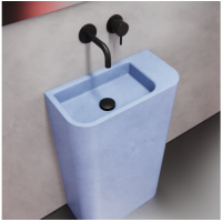 Умывальник из напольного бетона голубой 500L