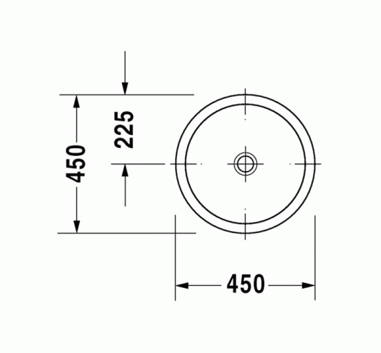 Умывальник Duravit ARCHITEC встроен на столешницу Ø 45 см (0318450000)