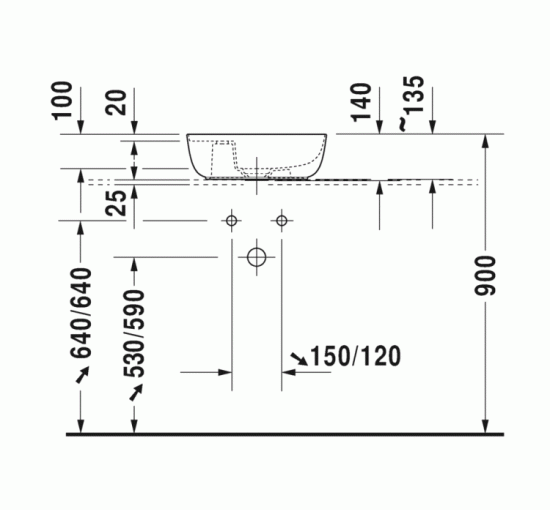 Умывальник на столешницу Duravit LUV 42x27 см (0381420000)