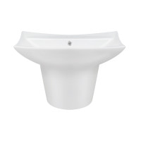 Раковина подвесная моноблок Qtap Presto 600х450х405мм White с донным клапаном QT2411G822W