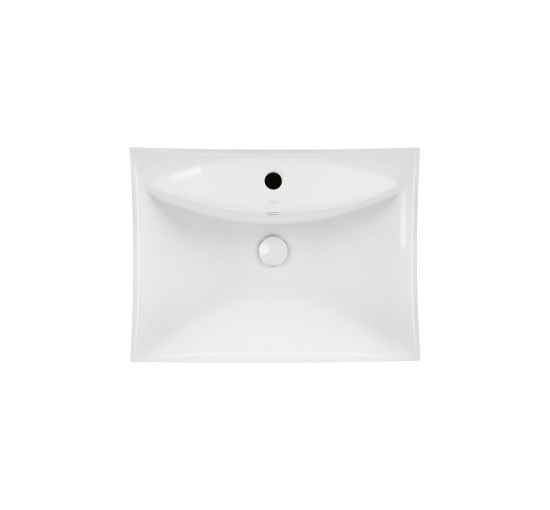 Раковина подвесная моноблок Qtap Presto 600х450х405мм White с донным клапаном QT2411G822W