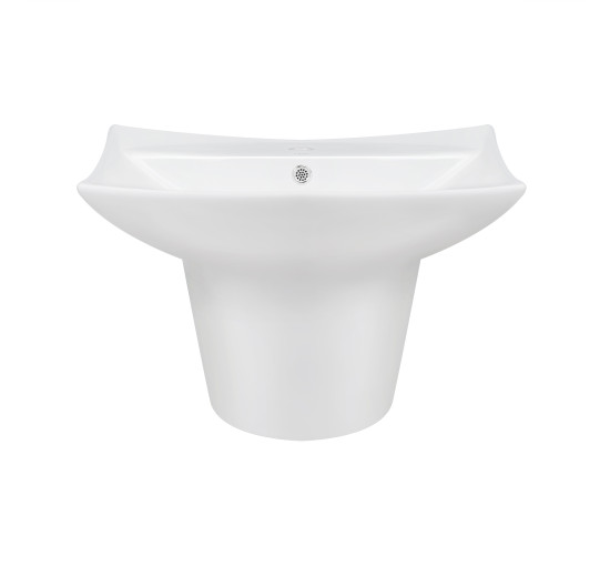 Раковина подвесная моноблок Qtap Presto 600х450х405мм White с донным клапаном QT2411G822W