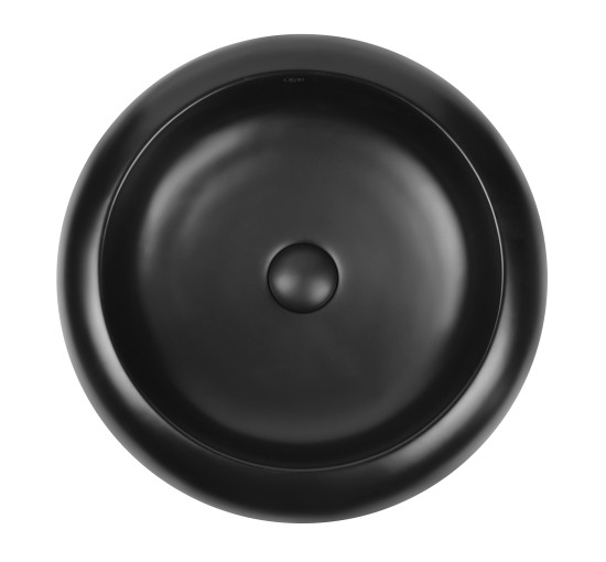 Раковина-чаша Qtap Robin 460x460x100 Matt black з донним клапаном QT13113062MB