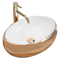 умивальник Rea Linda 33x48 gold/white (REA-U1021)