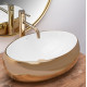 умивальник Rea Linda 33x48 gold/white (REA-U1021)