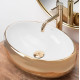 умивальник Rea Linda 33x48 gold/white (REA-U1021)