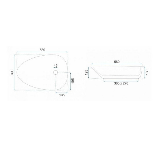 умывальник Rea Greta 39x56 white (REA-U8536)