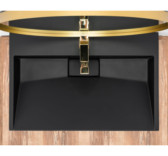 умивальник Rea Goya 37x70 black mat (REA-U8802)