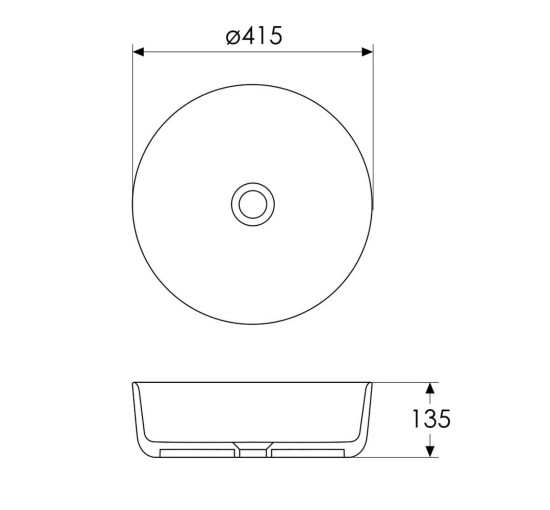 Умывальник накладной IMPRESE BLACK EDGE i11094 415x415мм круглый белый