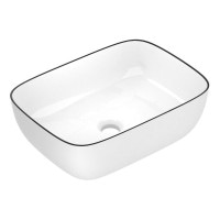 Умивальник накладний IMPRESE BLACK EDGE i11097 455x325мм прямокутний білий