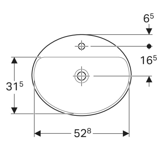 Умивальник VariForm 55 500.723.01.2 Geberit