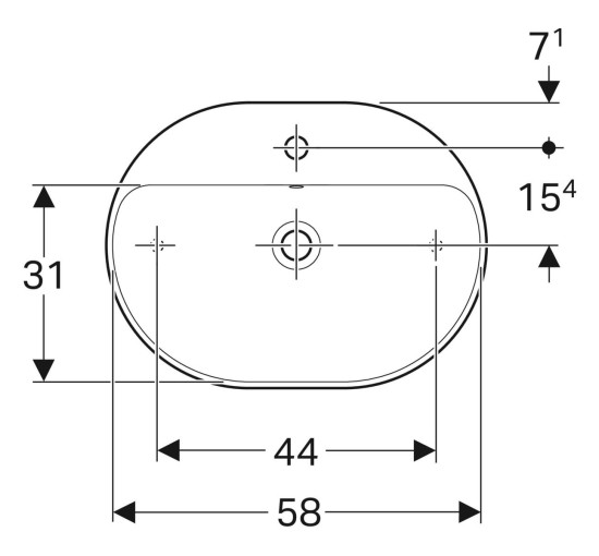 Умивальник VariForm 60 500.777.01.2 Geberit