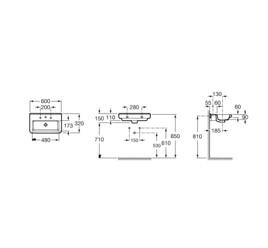 Раковина Roca Dama-N Compacto 60 (A327785000)