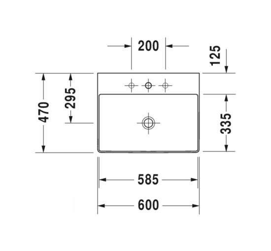 Умывальник мебельный Duravit DURASQUARE 60х47 см (2353600041)