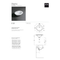 Умывальник SIMAS S 52 Desmo (S52) Glossy white