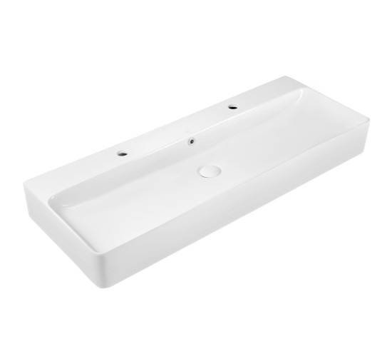 Раковина Qtap Nando 1100х420х135 White с донным клапаном QT1211K428W