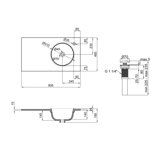 Раковина Qtap Virgo 800х460х300 White с донным клапаном QT1811FL8130ARRW