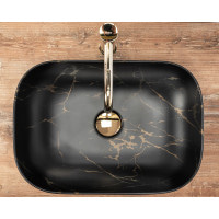 Умивальник (раковина) REA BELINDA BLACK MARBLE MAT накладний чорний матовий