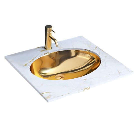умывальник Rea Nel 39x47 gold (REA-U6331)