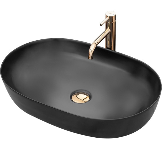 умивальник Rea Cleo 60,5x41 black matt (Rea-U0035)