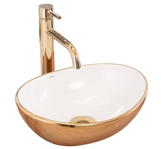 умивальник Rea Sofia mini 41x34,5 white gold (REA-U6334)