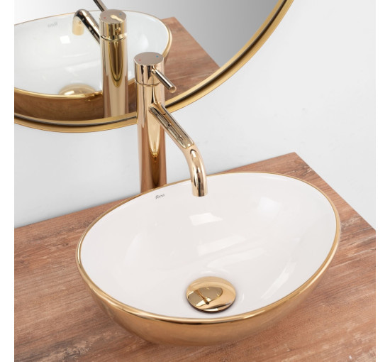 умивальник Rea Sofia mini 41x34,5 white gold (REA-U6334)