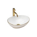 умивальник Rea Sofia 41x34,5 gold edge (REA-U3287)