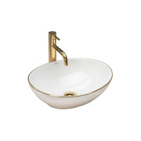 умывальник Rea Sofia 41x34,5 gold edge (REA-U3287)
