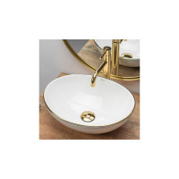 умивальник Rea Sofia 41x34,5 gold edge (REA-U3287)