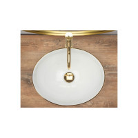 умивальник Rea Sofia 41x34,5 gold edge (REA-U3287)