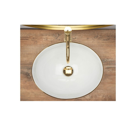 умивальник Rea Sofia 41x34,5 gold edge (REA-U3287)